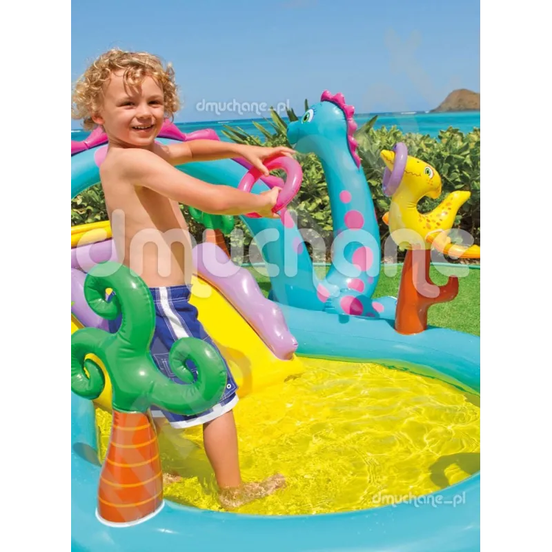 Centro giochi gonfiabile dinozauri, realizzato in PVC resistente