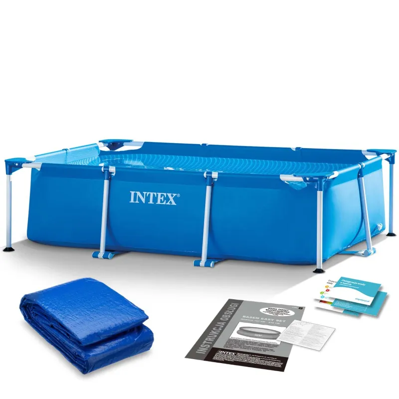 Piscina con struttura 220 x 150 x 60 cm, set 2-in-1 per esterni