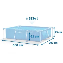 Piscina da giardino 300 x 200 x 75 cm ideale per il divertimento dei bambini