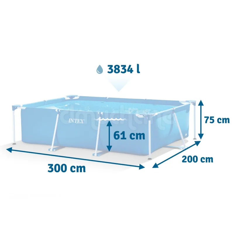 Piscina da giardino 300 x 200 x 75 cm ideale per il divertimento dei bambini