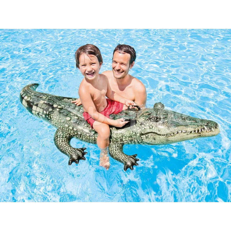 Alligatore gonfiabile verde, perfetto per il giardino o la piscina