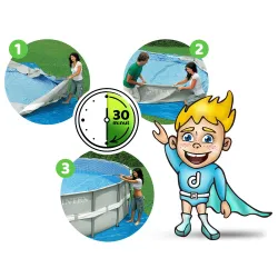 Piscina con struttura in acciaio 305 x 76 cm e accessori per relax