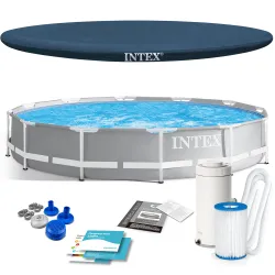Piscina da giardino con struttura 366 x 76 cm set 4 in 1 INTEX 26712