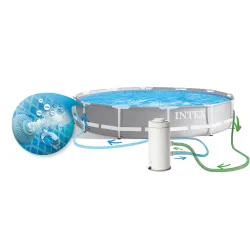Piscina rotonda da giardino 366 cm ideale per il relax estivo