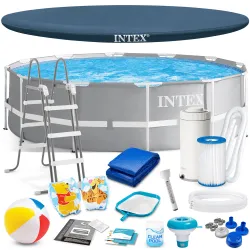 Piscina da giardino con telaio 366 x 99 cm e 17 accessori