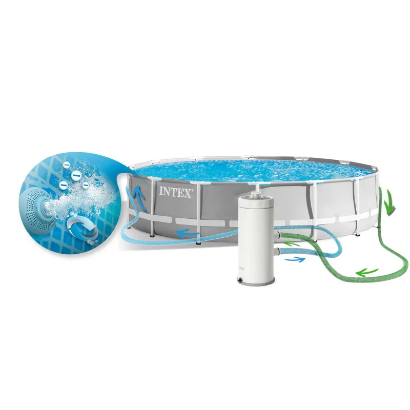 Piscina da giardino a telaio 427x107 con accessori per un montaggio facile