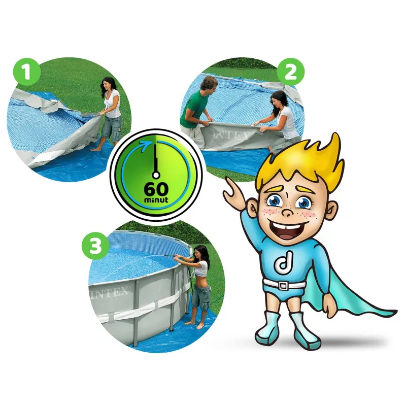 Piscina da giardino 549 x 122 cm con montaggio facile per il divertimento all'aperto