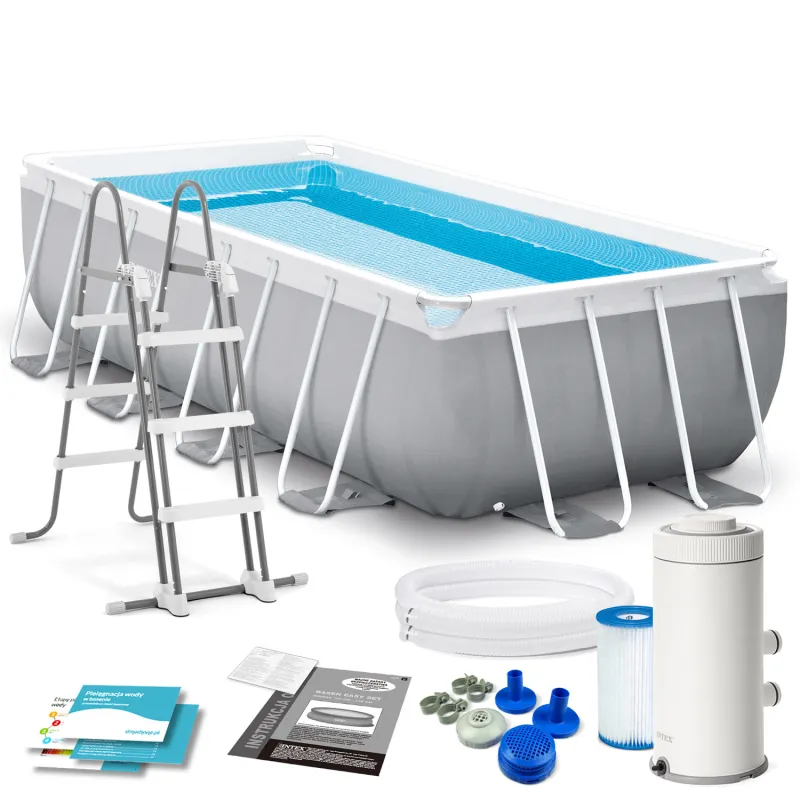 Piscina da giardino 400 x 200 x 100 cm con struttura Set 4in1