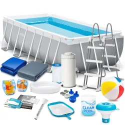 Piscina da giardino 400 x 200 x 100 cm, set 17in1 per esterni
