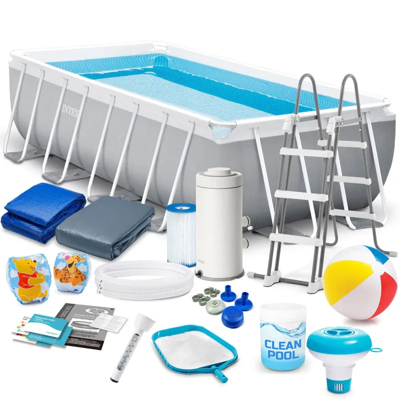 Piscina da giardino 400 x 200 x 100 cm, set 17in1 per esterni