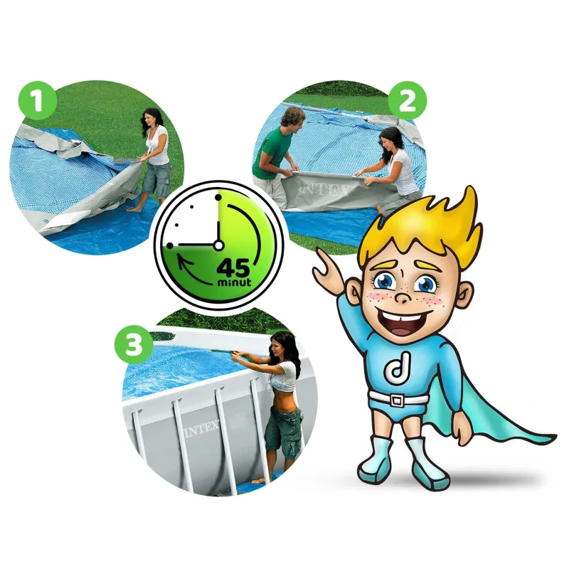 Piscina da giardino 400 x 200 x 100 cm, perfetta per il divertimento dei bambini