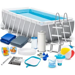 Piscina da giardino con struttura in acciaio 488 x 244 x 107 cm set 18in1 INTEX 26792