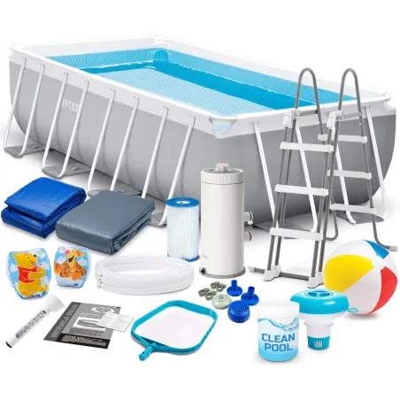 Piscina da giardino con struttura in acciaio 488 x 244 x 107 cm set 18in1 INTEX 26792