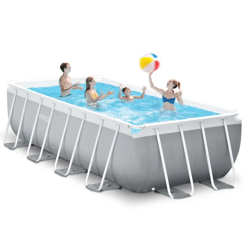 Piscina da giardino moderna con struttura in acciaio 488 x 244 x 107 cm INTEX 26792