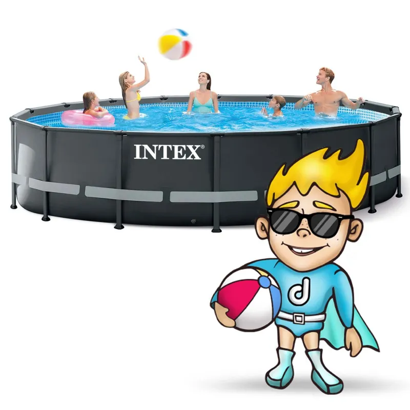 Piscina blu con struttura 488 x 122 cm INTEX 26326, ideale per esterni