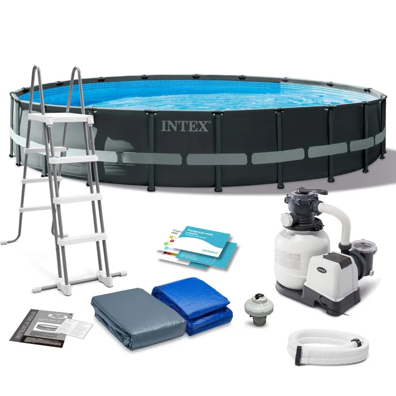 Piscina da giardino 610 x 122 cm 11in1, perfetta per il relax