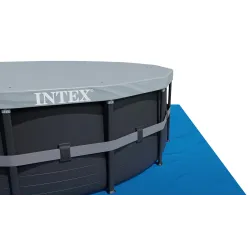 Piscina rotonda da giardino 732 x 132 cm, colore blu per uso esterno
