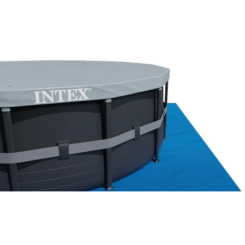 Piscina rotonda da giardino 732 x 132 cm, colore blu per uso esterno