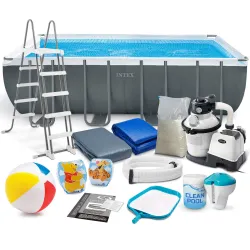 Piscina da giardino con struttura 549 x 274 x 132 cm, materiale resistente, perfetta per l'outdoor