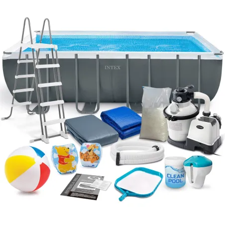 Piscina da giardino con struttura 549 x 274 x 132 cm, materiale resistente, perfetta per l'outdoor