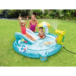 Parco giochi gonfiabile coccodrillo verde, perfetto per il divertimento all'aperto per bambini