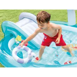 Parco giochi gonfiabile coccodrillo resistente, ottimo per il gioco in giardino per bambini