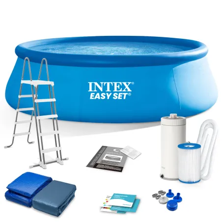 Piscina gonfiabile da giardino 457 x 122 cm, set 12 in 1, perfetta per l'estate