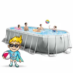 Piscina con struttura in acciaio 610 x 305 cm blu con accessori