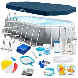 INTEX 26798 Piscina da Giardino con Struttura in Acciaio 610 x 305 x 122 cm Set 18in1