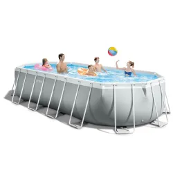 Piscina da giardino blu, spaziosa e resistente per il relax estivo