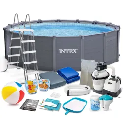 Piscina da giardino modulare 478 x 124 cm 18in1 INTEX 26384