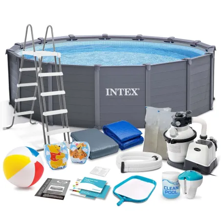 Piscina da giardino modulare 478 x 124 cm, materiale resistente, perfetta per l'outdoor