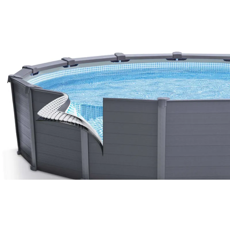 Piscina da giardino modulare 478 x 124 cm, aggiunta elegante per il tuo giardino