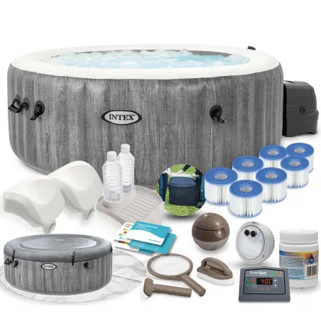 Spa gonfiabile con idromassaggio 196 x 71 cm per 4 persone, accessori premium INTEX 28440