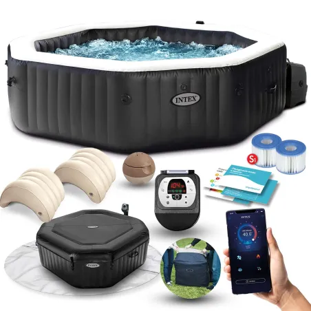 SPA gonfiabile con idromassaggio 201 x 71 cm per 4 persone, perfetto per il relax