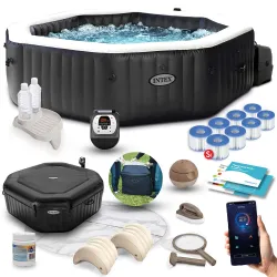 SPA gonfiabile con idromassaggio 201 x 71 cm 4 persone + accessori premium INTEX 28458