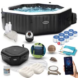 SPA gonfiabile con idromassaggio 218 x 71 cm 6 persone + accessori premium INTEX 28462