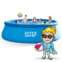 Piscina da giardino moderna con struttura 457 x 122 cm per divertimento all'aperto