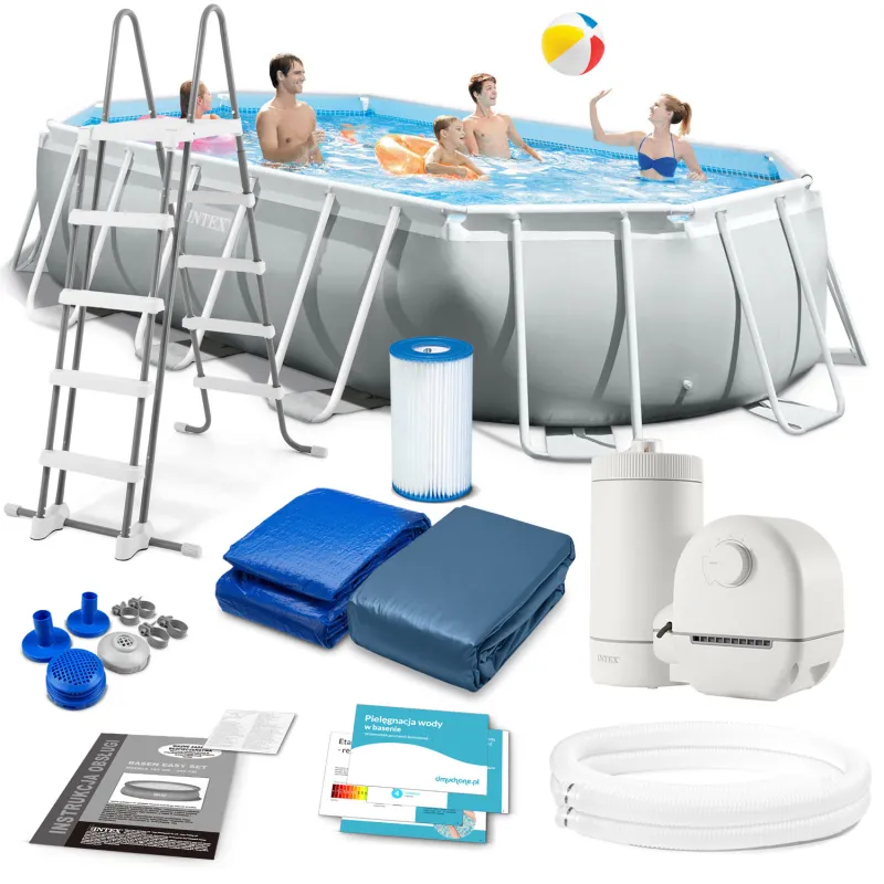 Piscina da giardino con struttura 503 x 274 x 122 cm set 12 in 1 in materiale resistente