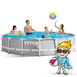Piscina da giardino con design elegante 457 x 107 cm, set 21in1 INTEX 26724