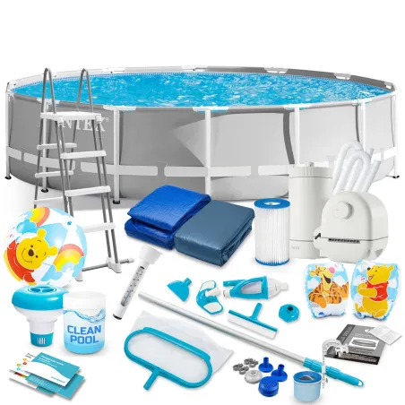 Piscina da giardino con struttura 549 x 122 cm set 21in1 INTEX 26732 in robusta costruzione