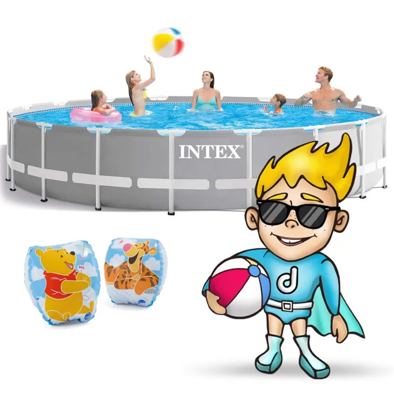 Piscina da giardino con struttura 549 x 122 cm set 21in1 INTEX 26732 dal design elegante
