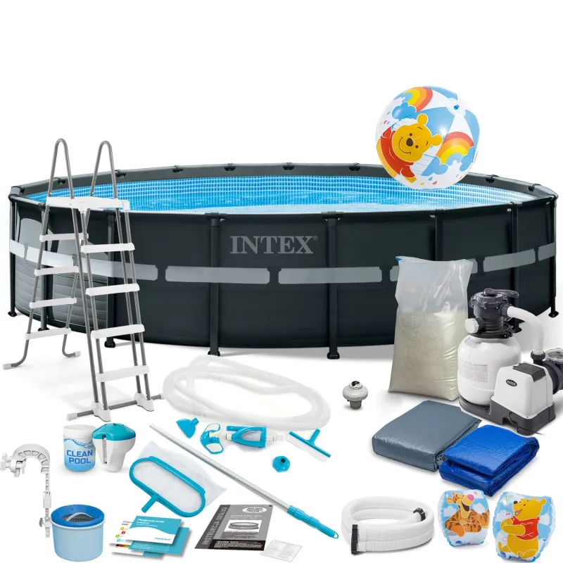 Piscina da giardino 549 x 132 cm, perfetta per esterni, struttura resistente