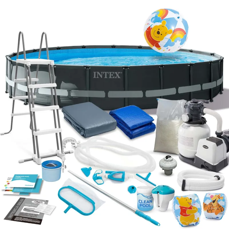 Piscina da giardino con telaio 610 x 122 cm, perfetta per il divertimento all'aperto, materiale PVC resistente