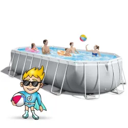 Grande piscina con telaio 610 x 305 x 122 cm, perfetta per l'estate in giardino