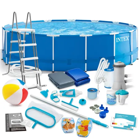 Piscina da giardino con struttura 457 x 122 cm, perfetta per il divertimento all'aperto, resistente