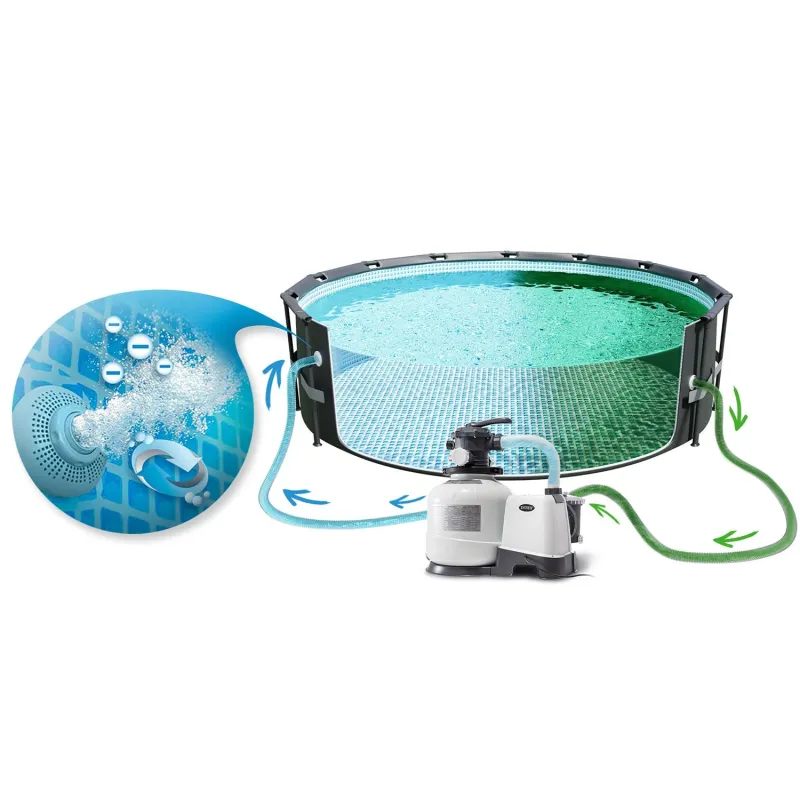 Piscina da giardino elegante con struttura 732 x 132 cm, funzionale per l'uso esterno