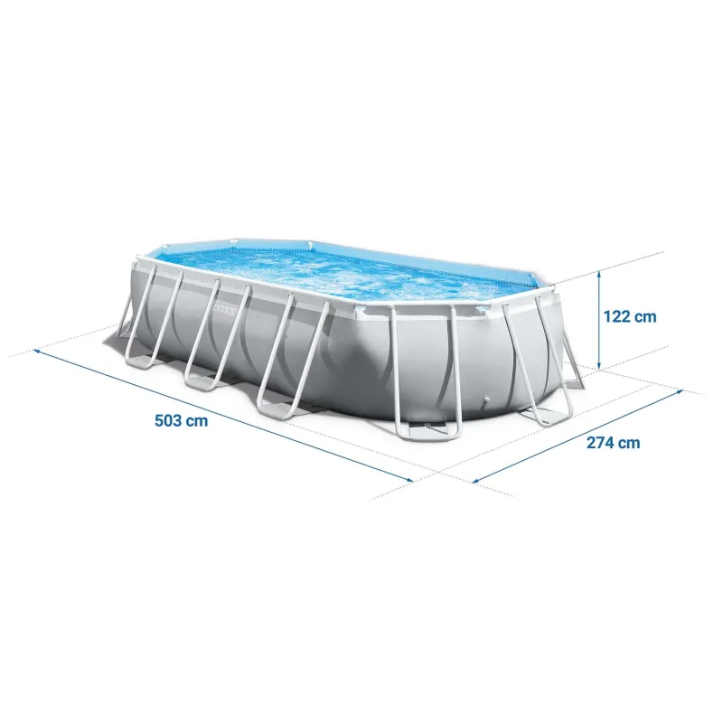 Piscina rettangolare 503x274x122cm, perfetta per divertirsi in giardino d'estate