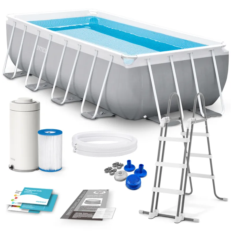 Piscina con Struttura 400 x 200 x 122 cm 10-in-1 Intex 26790, piscina resistente per esterni