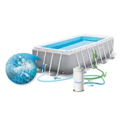 Piscina con Struttura 400 x 200 x 122 cm 10-in-1 Intex 26790, perfetta per l'estate in giardino